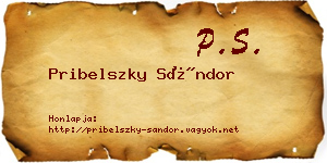 Pribelszky Sándor névjegykártya